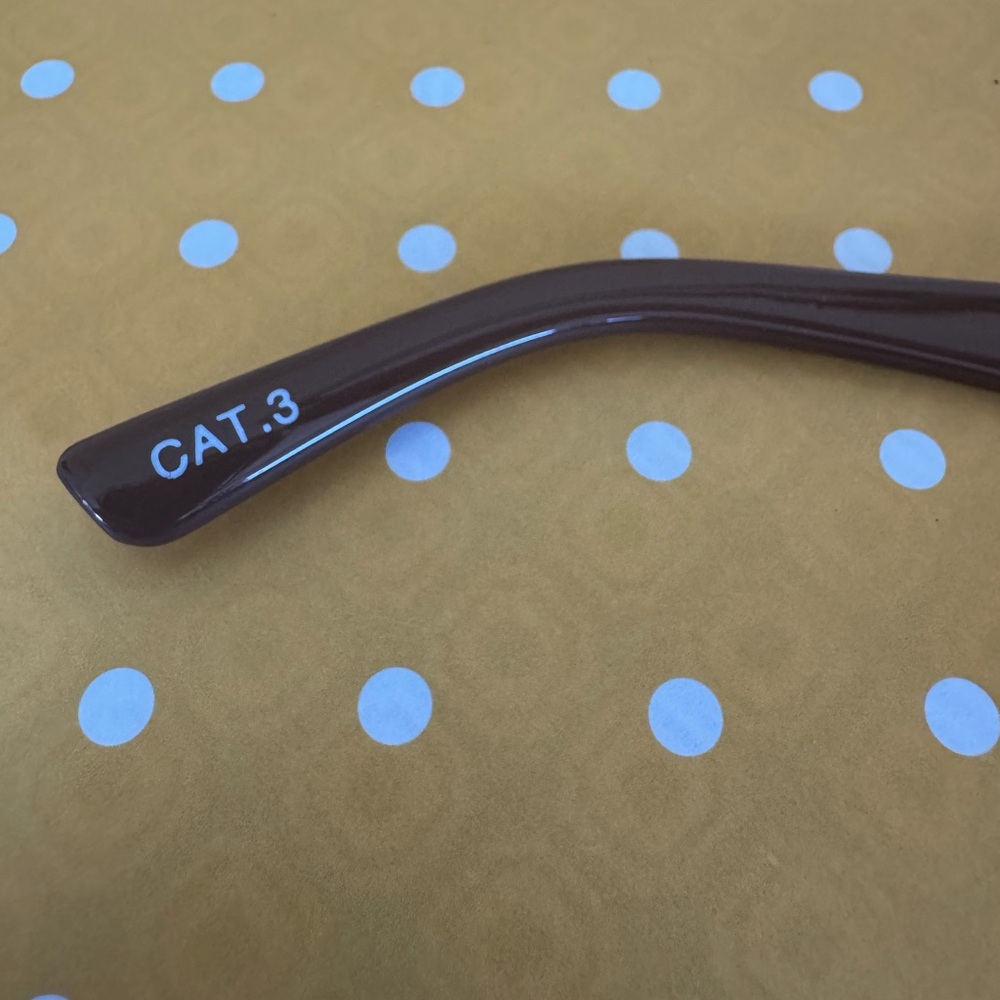 Modern Brown Rectangular Sunglasses With Amber Le… - image 3